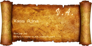 Vass Ajna névjegykártya